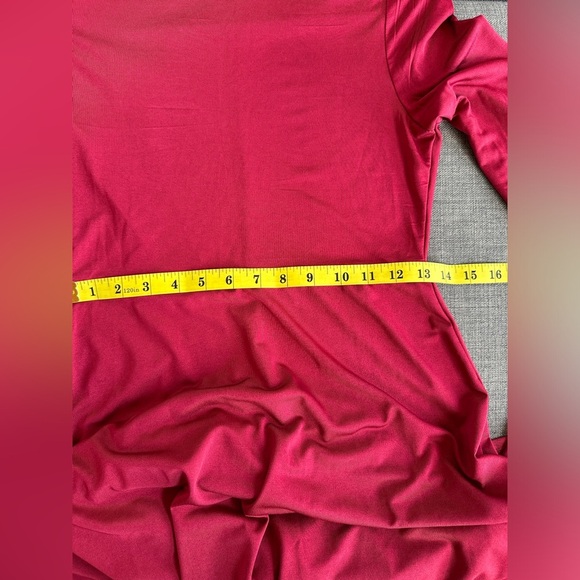 Jewel-Tone Burgundy Mock Neck Formal Maxi Dress | Long Sleeve | Size S - Picture 4 of 5